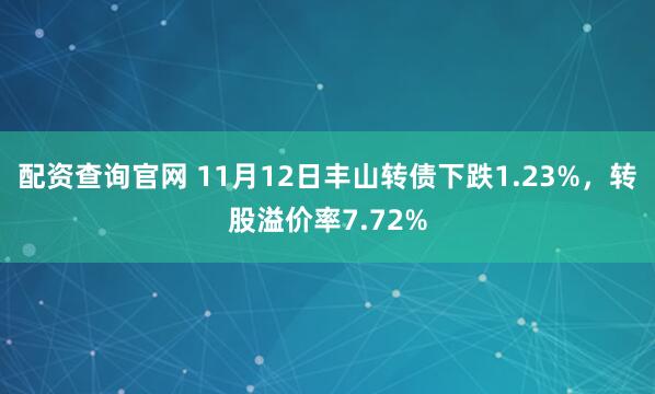 配资查询官网 11月12日丰山转债下跌1.23%，转股溢价率7.72%