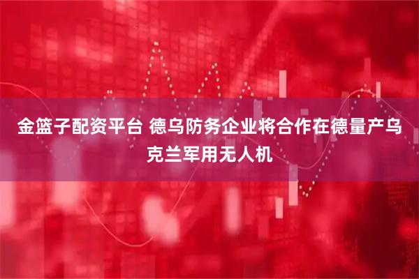 金篮子配资平台 德乌防务企业将合作在德量产乌克兰军用无人机